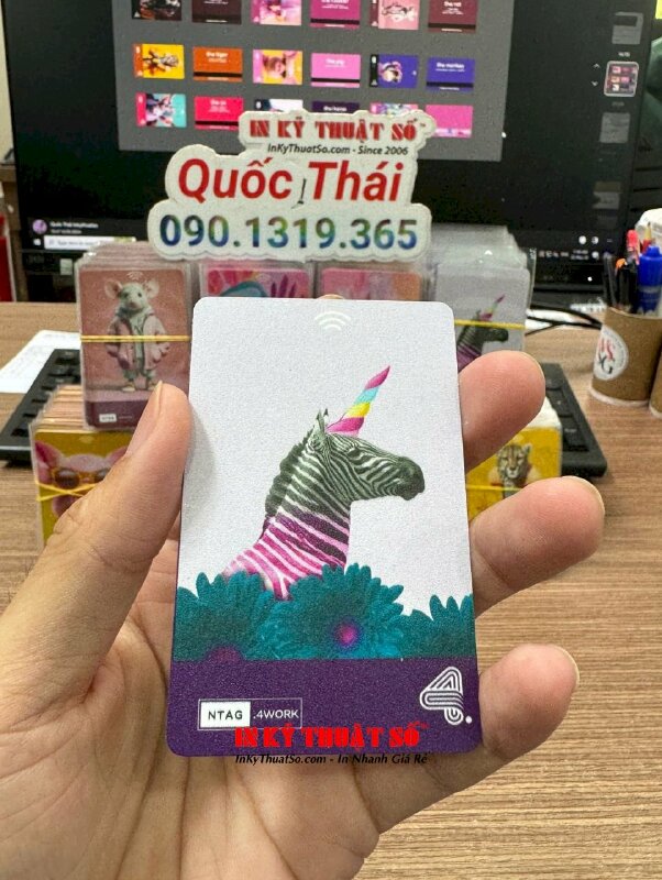 In phun UV 2 mặt trên nhựa làm thẻ cá nhân thông minh, in trên thẻ từ có sẵn - INKTS1500