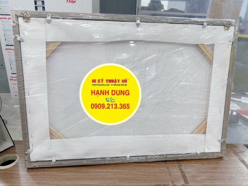 Tranh cây in dấu vân tay từ vải Canvas đóng khung dùng kỷ niệm sự kiện Workshop Leader - INKTS1443