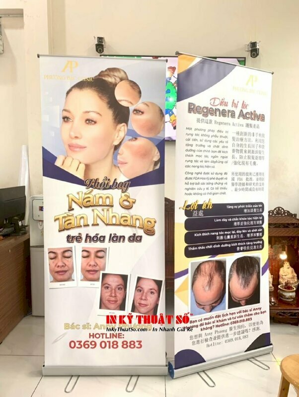 In poster phòng khám hình ảnh sắc nét, nội dung song ngữ Việt Trung rõ ràng, dễ nhìn