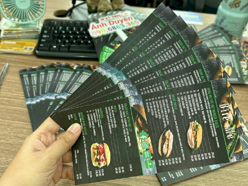 In tờ rơi quảng cáo nhà hàng, quán ăn theo yêu cầu