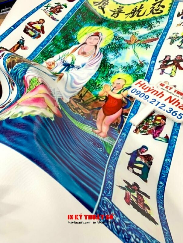 In tranh khổ lớn chất liệu vải Canvas, in chừa biên và cắt theo yêu cầu