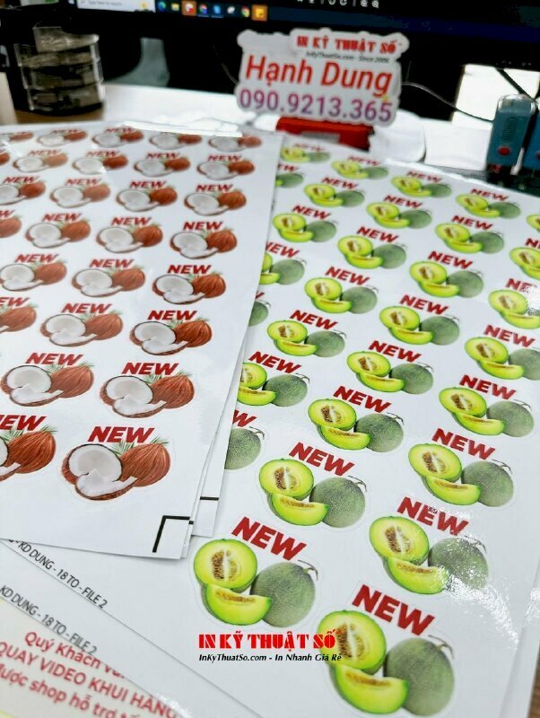 In tem nhãn trái cây dán sản phẩm, in tem nhãn giá rẻ TPHCM