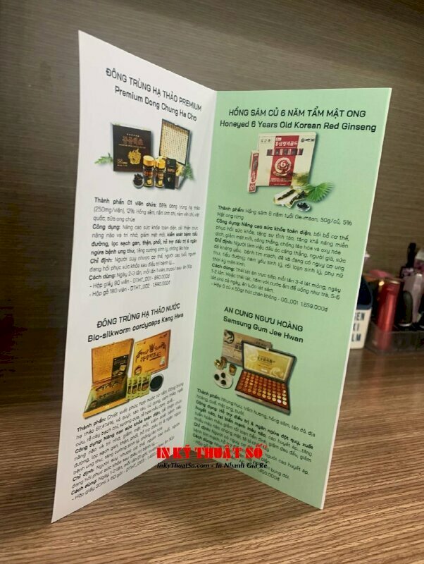 In tờ rơi giá rẻ, in tờ rơi giới thiệu sản phẩm thực phẩm chức năng theo yêu cầu