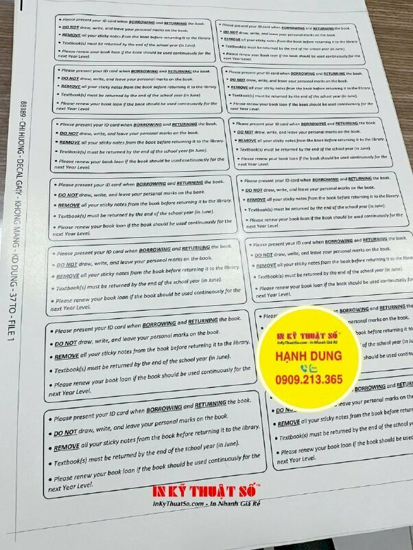 In nhãn vở giá rẻ, in nhãn vở học sinh, in tem nhãn dán sản phẩm theo yêu cầu, in mọi số lượng và có hàng trong ngày