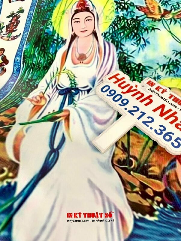 In tranh Phật Giáo Quan Âm treo thờ cúng nơi trang nghiêm chất liệu canvas hiện đại