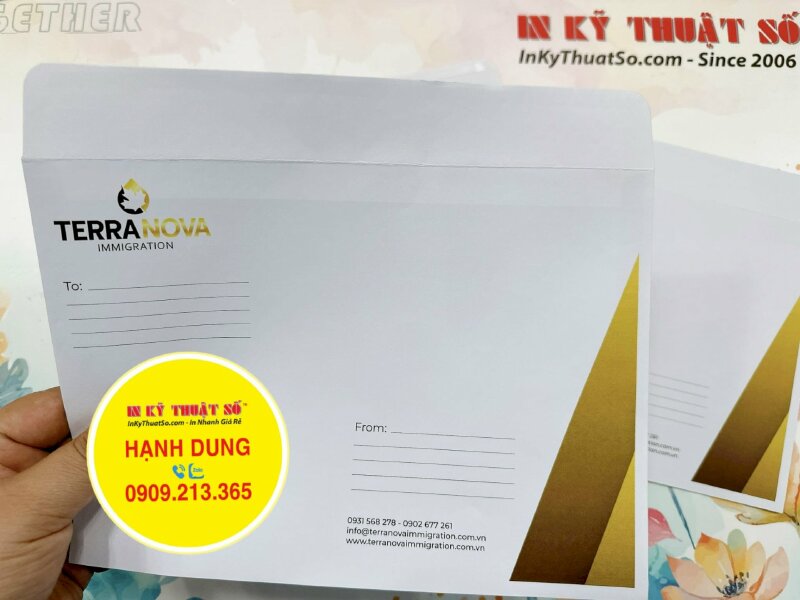 In bao thư công ty bất động sản khổ 16 x 23 cm, in bìa thư A5 - INKTS1520