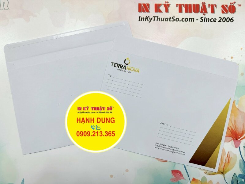 In bao thư công ty bất động sản khổ 16 x 23 cm, in bìa thư A5 - INKTS1520