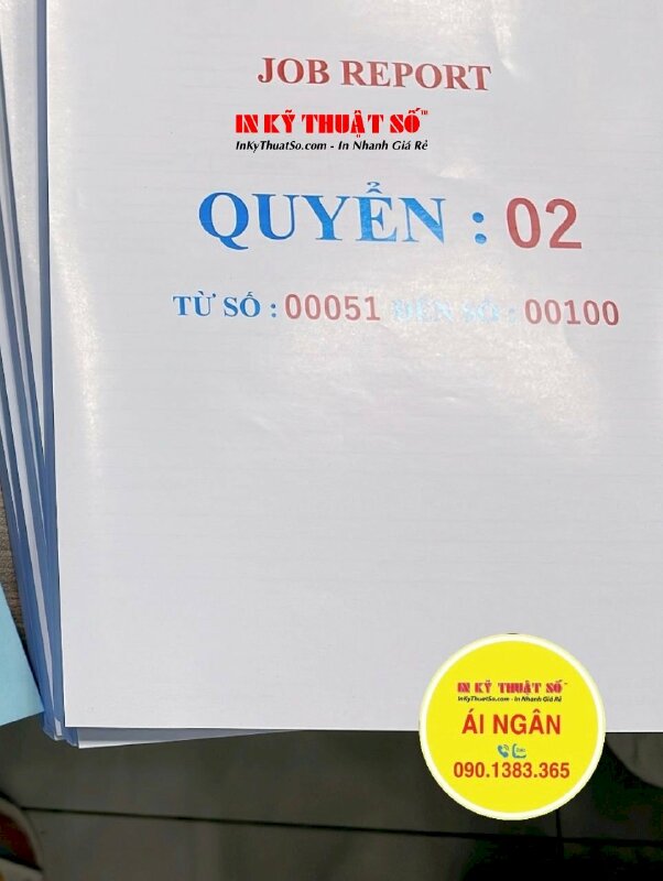 In biểu mẫu 3 liên, quyển biểu mẫu Job Report Delivery Order cho công ty thương mại dịch vụ máy móc - INKTS1510