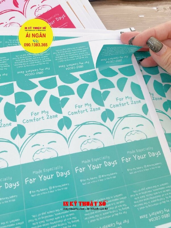 Tem Decal nhựa sữa dán bao bì cho tiệm bánh mì - In Kỹ Thuật Số Since 2006 - Ảnh: 1