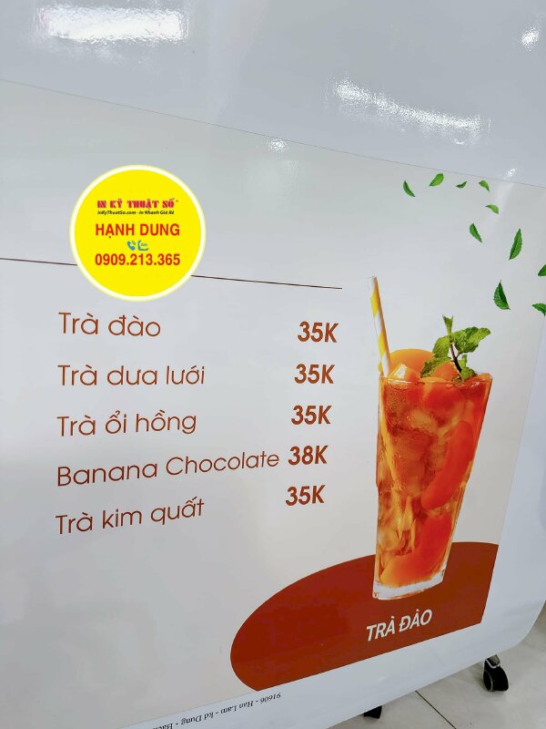 In film backlit lắp hộp đèn Led, menu Led thay nội dung tại quầy order thu ngân quán - INKTS1597