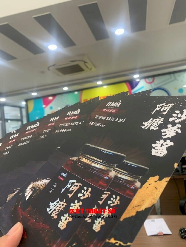 In menu nhựa mỏng khổ A5 giới thiệu hủ gia vị tương sate nhà hàng Hongkong - INKTS1618