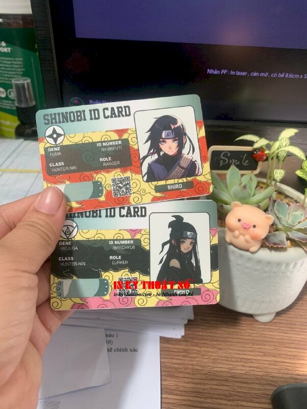 In nhãn PP dán thẻ nhựa trắng làm ID Card game - INKTS1619