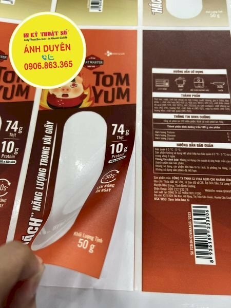 In tem Decal trong dán nhãn xúc xích, in tem nhãn xúc xích, in Decal trong số lượng ít - INKTS1505