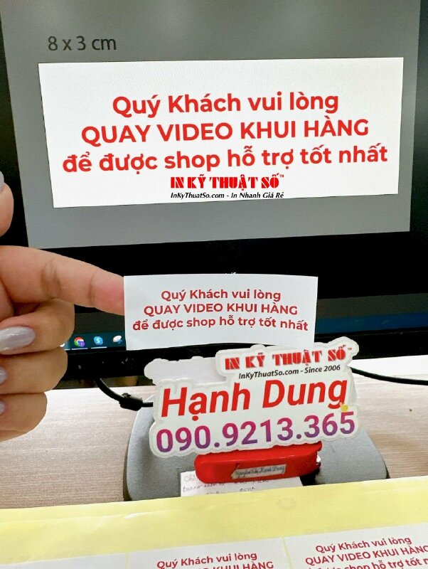 In trên giấy Decal làm tem niêm phong hộp giấy đóng hàng, gói hàng, hướng dẫn khui hàng - INKTS1665