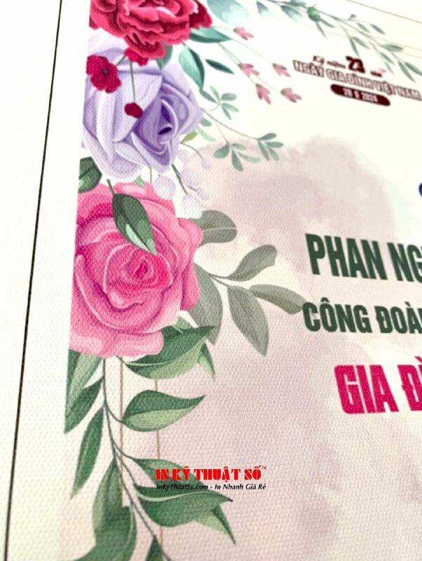 Làm bằng khen Gia đình văn hóa in lên vải Canvas, in bằng khen cho công đoàn thành phố - INKTS1612