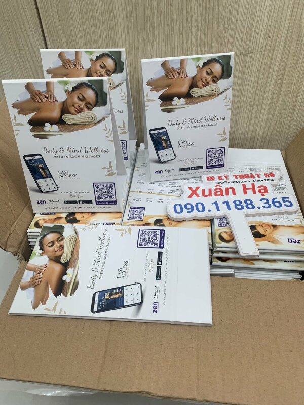 In standee đế bồi Carton chữ A để bàn làm bảng giá dịch vụ Spa & Massage tận nơi - INKTS1060 - In Kỹ Thuật Số Since 2006 - Ảnh: 1