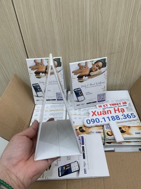 In standee đế bồi Carton chữ A để bàn làm bảng giá dịch vụ Spa & Massage tận nơi - INKTS1060 - In Kỹ Thuật Số Since 2006 - Ảnh: 2