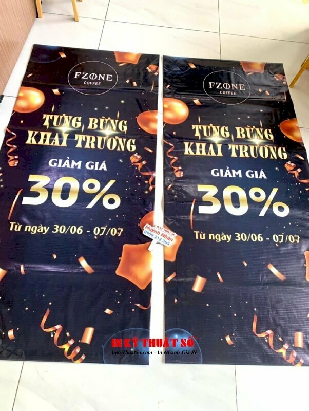 In băng rôn khai trương quán cafe, hiflex bạt khai trương quán cà phê