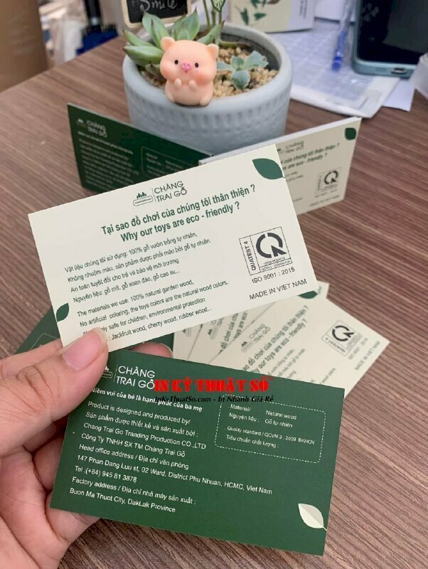 In Card Visit Offset công ty đồ chơi gỗ trẻ em, in card 2 mặt, cán mờ
