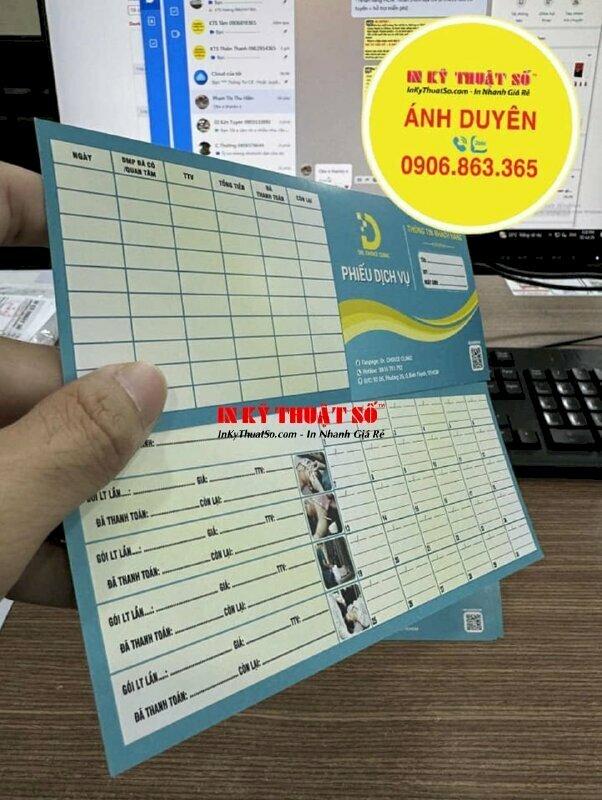 In phiếu thông tin khách hàng cho phòng khám nha khoa - Thiết kế & In ấn bởi In Kỹ Thuật Số Since 2006