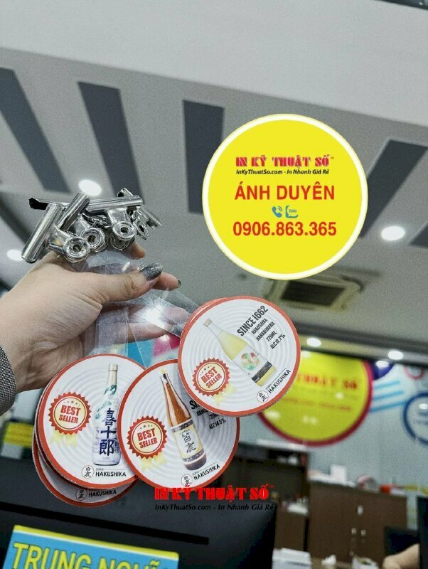 In Format kẹp nhựa wobbler quảng cáo siêu thị giới thiệu sản phẩm nhập khẩu