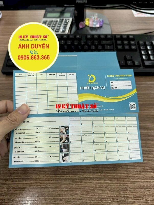 In phiếu giấy liệu trình giấy Couche C300gsm cao cấp 