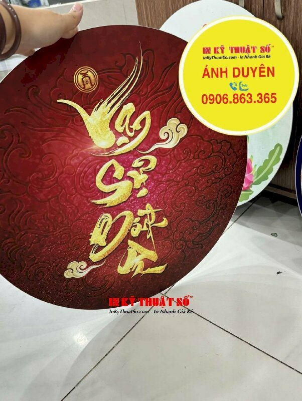 In tranh Format hình tròn trang trí theo chủ đề phong thủy Vạn Sự Bình An