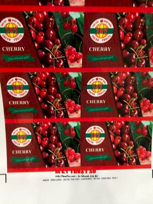 In tem dán logo cửa hàng trái cây nhập khẩu