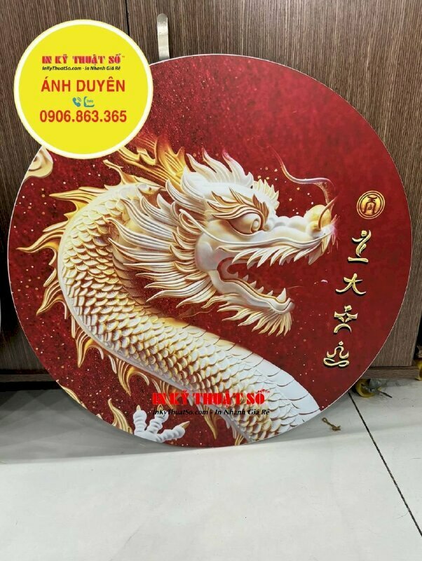 Tranh Rồng Vàng in formex decor nhà hàng cực đẹp