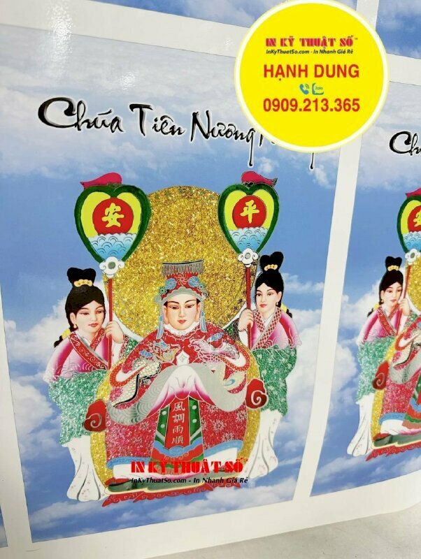 In tranh thờ thần bản mệnh phái nữ Chúa Tiên Nương Nương