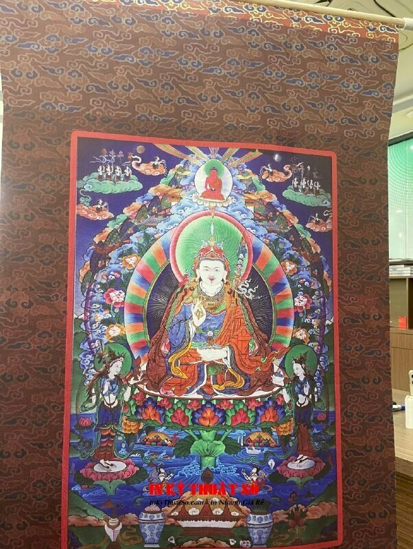Tranh Mật Tông Padmasambhava, in tranh Phật giáo Mật Tông Tây Tạng đẹp treo nơi thờ cúng trang nghiêm