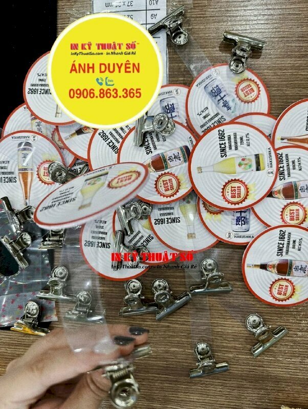 In wobbler quảng cáo chất liệu PP cán format 3li cứng cáp, cán mờ và cắt CNC tròn