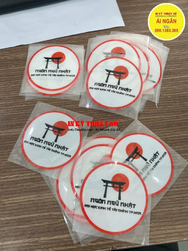 Decal in chuyển nhiệt lên vải, in Decal Pet nhiệt logo Khoa ngôn ngữ Nhật trường đại học - INKTS1834