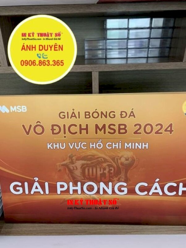 In biển trao giải thưởng Đội Vô Địch, Giải Nhì, Giải Phong Cách sự kiện giải bóng đá phong trào - INKTS1821