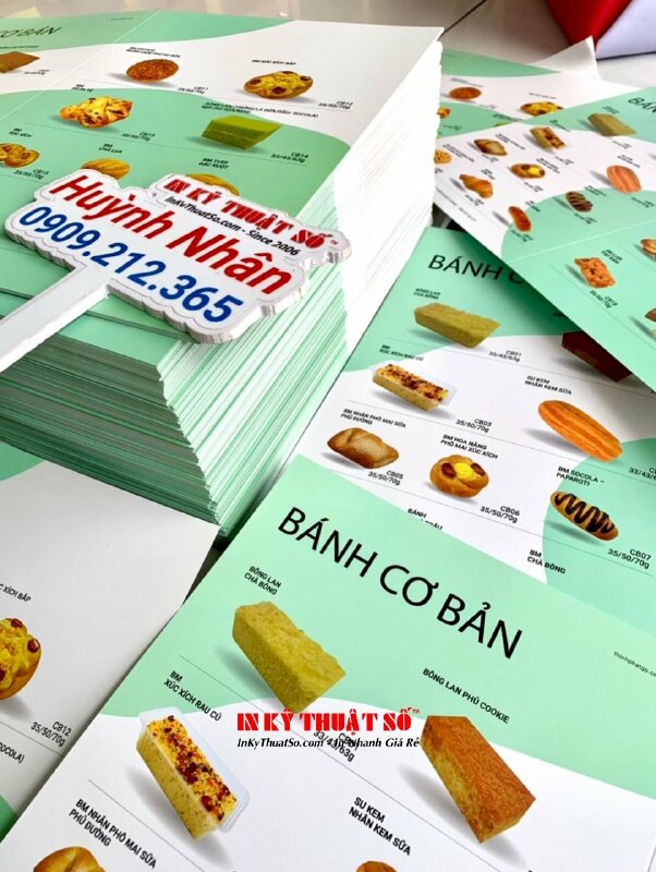 In brochure tiệm bánh ngọt, brochure A3 in Offset giấy C250gsm, gia công cấn 1 đường - INKTS1785