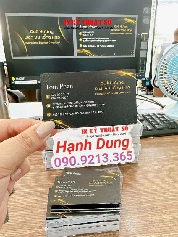 In business card giấy Astropack 300gsm dịch vụ Việt Mỹ, hàng gửi đi Mỹ từ TPHCM - INKTS1844