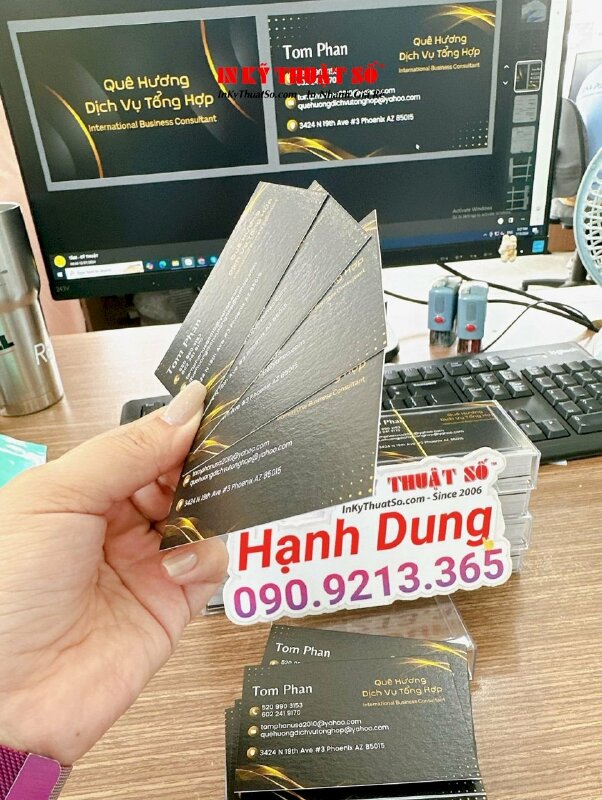 In business card giấy Astropack 300gsm dịch vụ Việt Mỹ, hàng gửi đi Mỹ từ TPHCM - INKTS1844