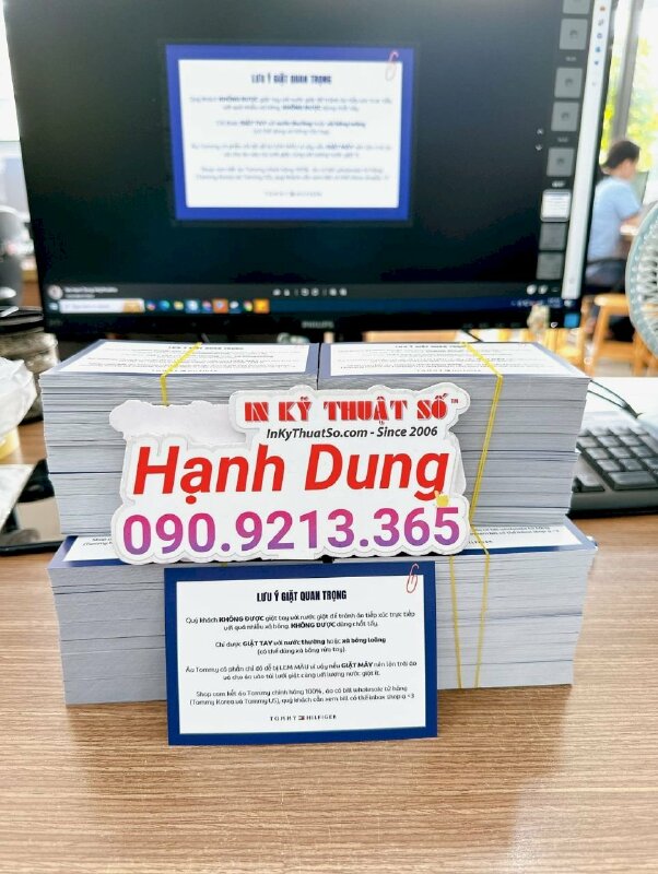 In card lưu ý giặt quan trọng gửi kèm sản phẩm quần áo thời trang, in giấy hướng dẫn sử dụng giặt ủi - INKTS1211