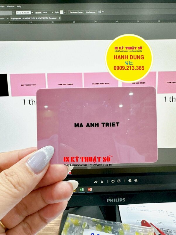 In card nhựa phong cách black pink đen hồng hắc hường, in thẻ cứng theo yêu cầu - INKTS1724