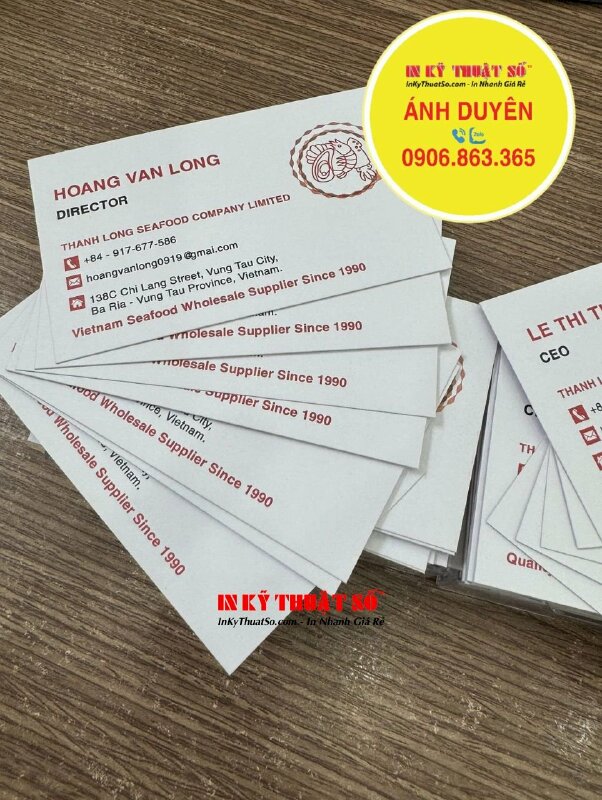 In name card tiếng Anh cho CEO, Director cho công ty hải sản Seafood - INKTS1826