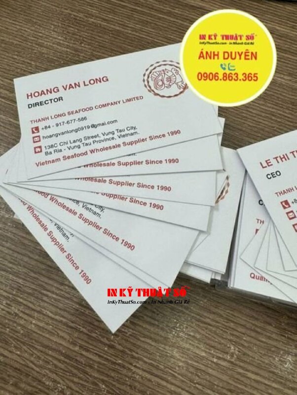 In name card tiếng Anh cho CEO, Director cho công ty hải sản Seafood - INKTS1826