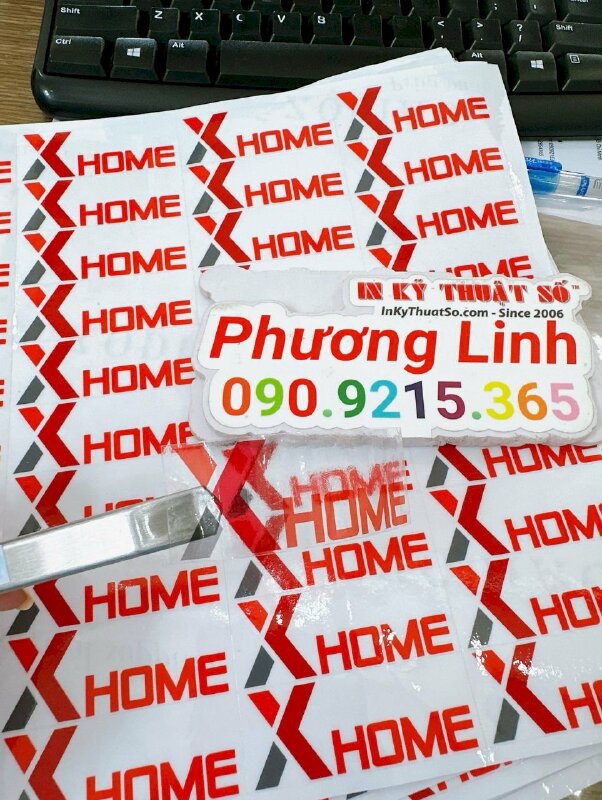 In tem Decal trong số lượng ít, tem logo công ty thiết kế thi công nội thất - INKTS1855