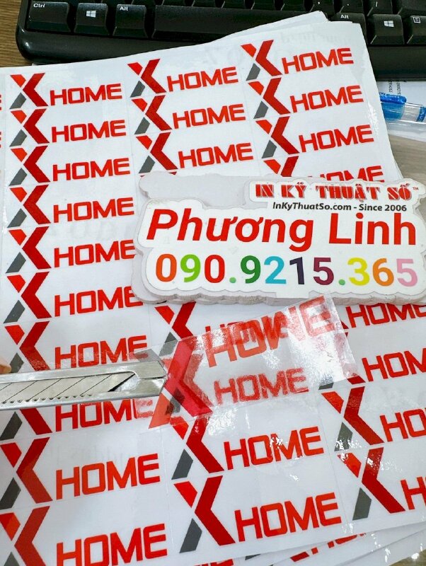 In tem Decal trong số lượng ít, tem logo công ty thiết kế thi công nội thất - INKTS1855