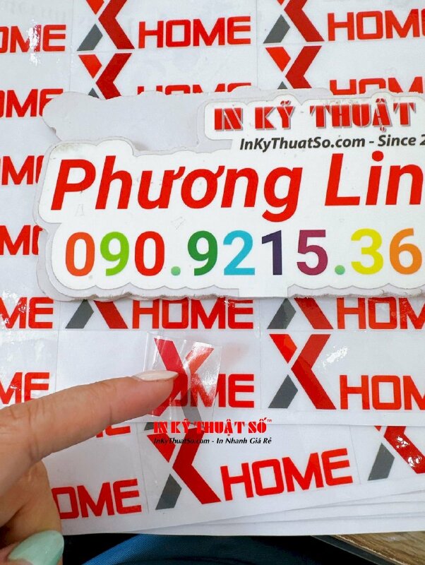 In tem Decal trong số lượng ít, tem logo công ty thiết kế thi công nội thất - INKTS1855