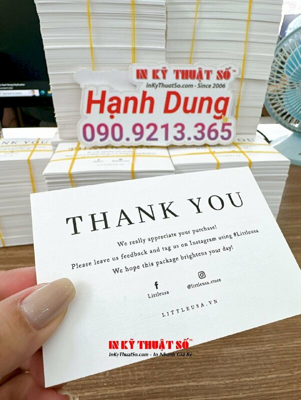 In thẻ cảm ơn, in card quy định về đổi trả hàng hóa, in giấy mỹ thuật K02 - INKTS1804