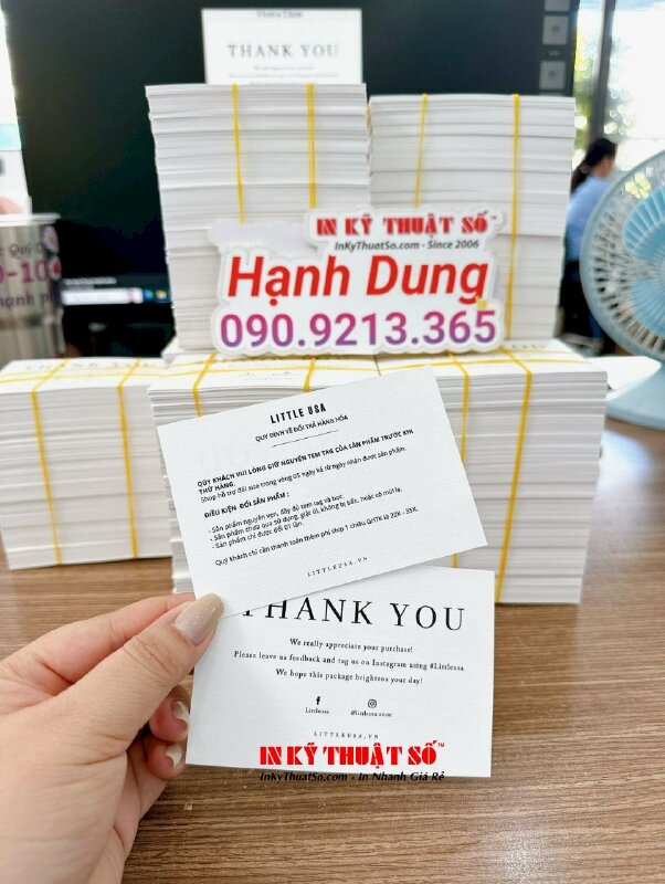 In thẻ cảm ơn, in card quy định về đổi trả hàng hóa, in giấy mỹ thuật K02 - INKTS1804