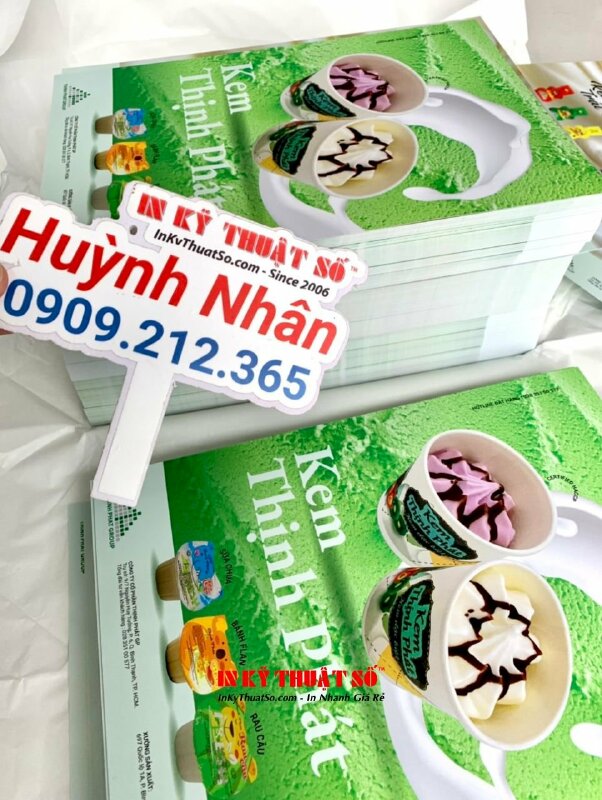 In tờ rơi khổ A4 quảng cáo sản phẩm kem ly, kem dẻo trái cây, sữa chua yoghurt - INKTS1784