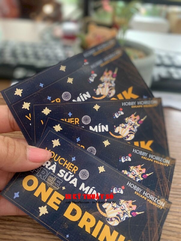 In voucher quà tặng sự kiện Lễ hội festival, voucher trà sữa free one drink cho Event - INKTS1820