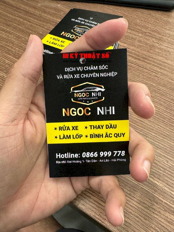 Sản xuất thẻ nhắc bảo dưỡng xe ô tô cho Auto Parts & Services, hàng gửi đi Hải Phòng từ TPHCM - INKTS1791