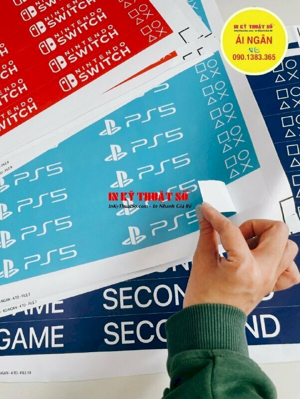 In Decal nhựa sữa nhiều kích thước dán trang trí cửa hàng điện thoại, điện tử